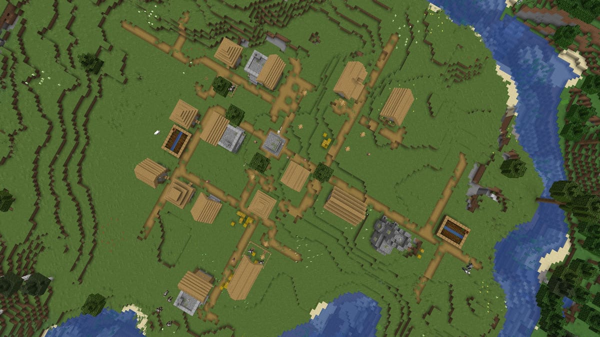 A Plains Village with three Blacksmiths in Minecraft