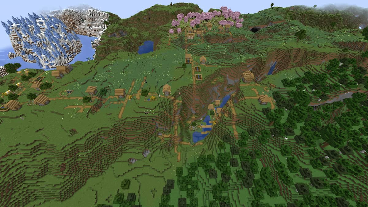 One gigantic Plains Village in Minecraft