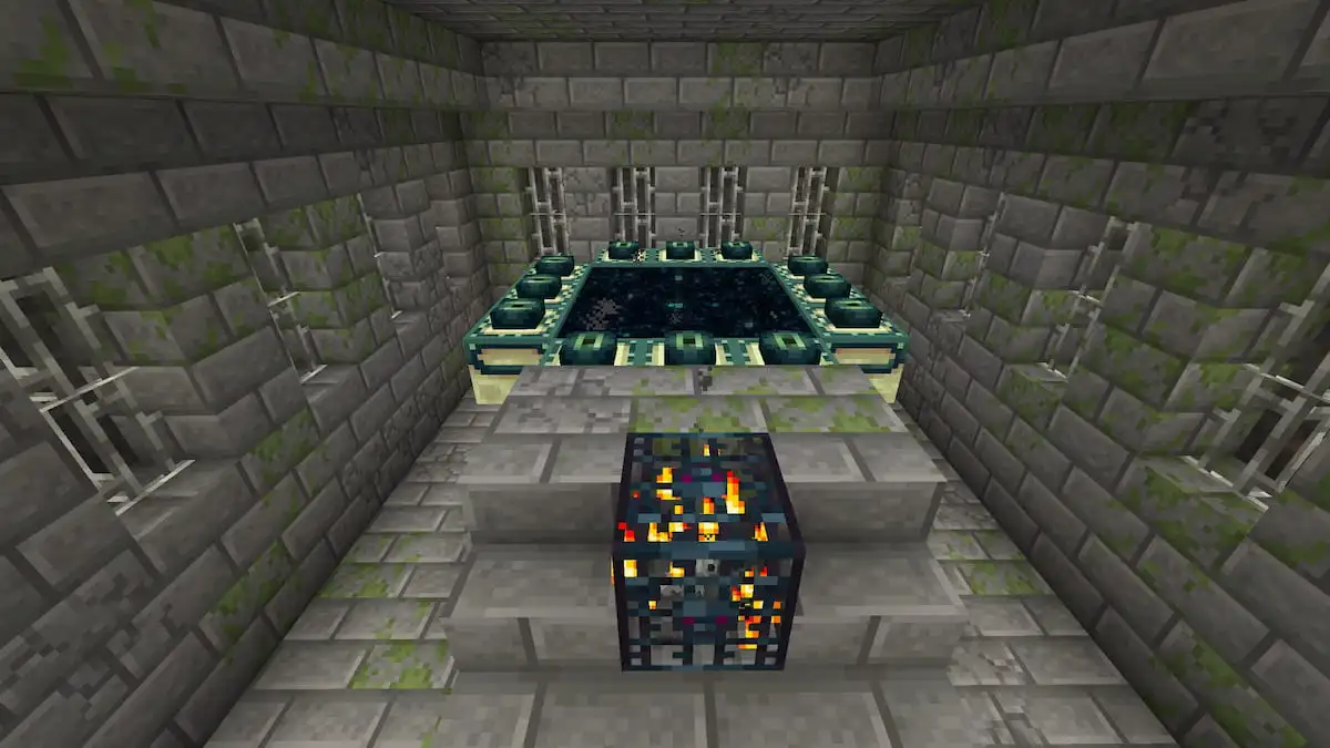 A completed End Portal in a Minecraft Stronghold