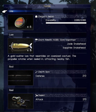 final fantasy xv fishing equipment