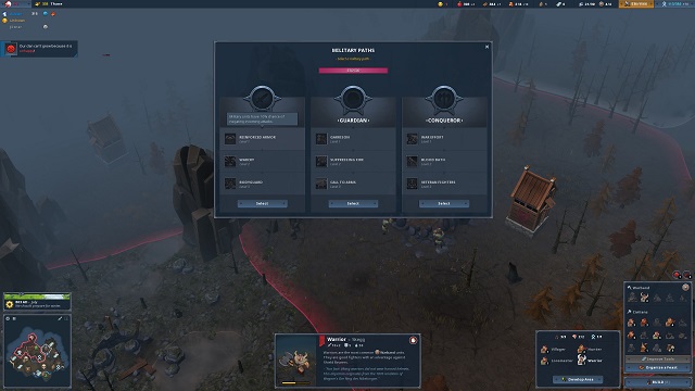 An overlay showing the three military paths new to Ragnarok