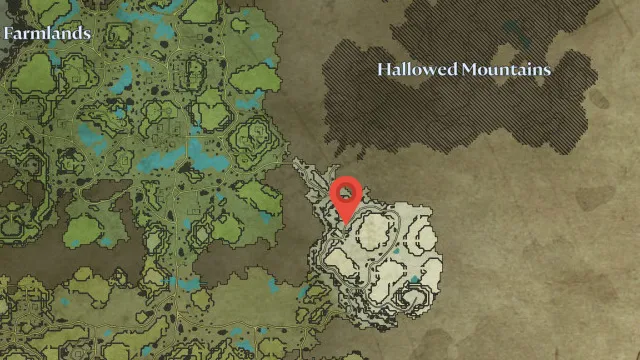 Frostmaw the Mountain Terror on V Rising map 